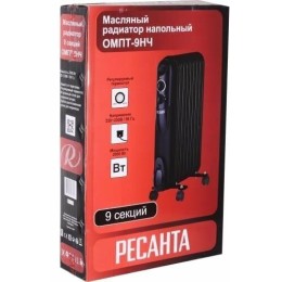 Масляный обогреватель РЕСАНТА ОМПТ- 9Н [67/3/4] 2,0кВт, 450?140?650, 9 секций, 9,7 кг }